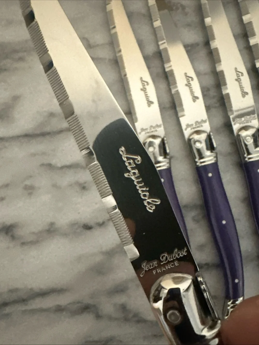 Laguiole Purple Handle 6-Piece Steak Knife Set